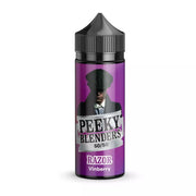 A bottle of Peeky Blenders 50/50 VG/PG Vape Juice in Razor Vinberry flavor, with a capacity of 100ML, displayed against a white background.